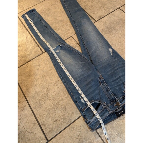 Aero High Rise Distressed Skinny Jeans Women’s Size 10 Regular Blue Stretch - Picture 5 of 11